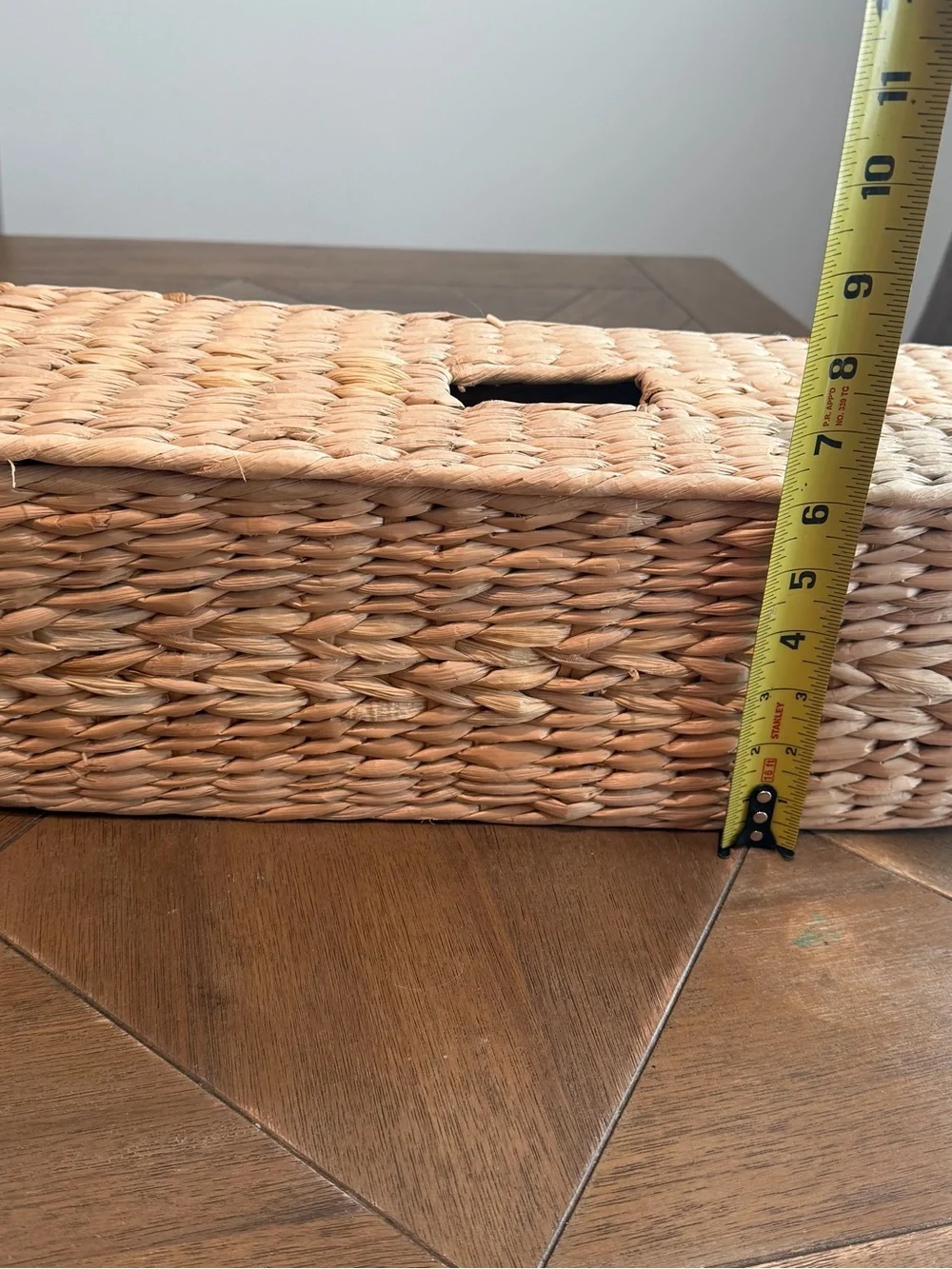 Vintage natural Fiber Hand Woven Rattan 3 section Woven Basket organizer w/Cover